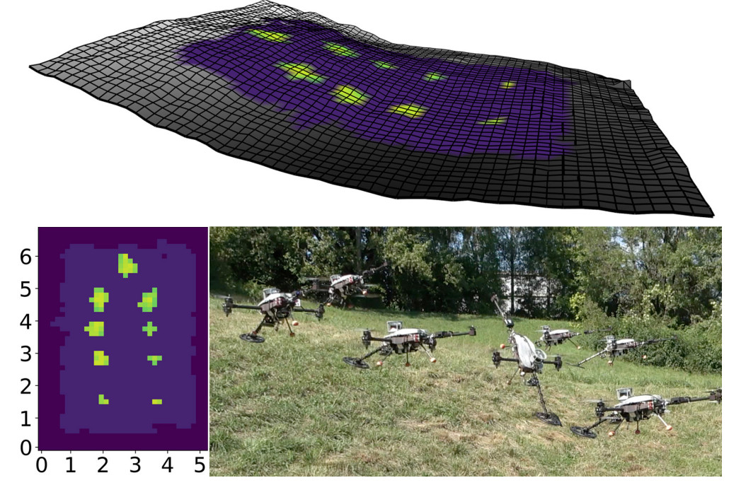 Multirotor drone with a metal detector