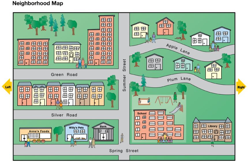 A cartoonish representation of a map