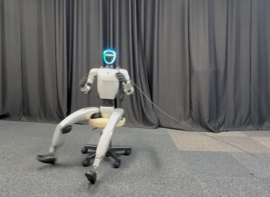 Stay Seated: Learning Omnidirectional Humanoid Locomotion on a Passive Mobile Chair with Casters cover