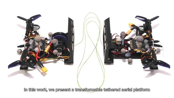A transformable tethered aerial platform for robot-environment interactions cover